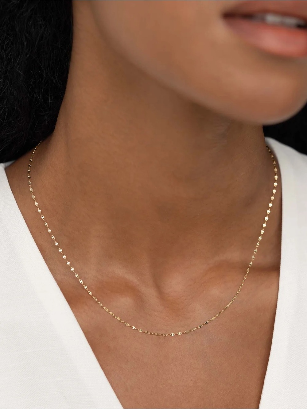 9k Gold Mirror Chain Necklace
